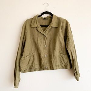 EILEEN FISHER JACKET SIZE LARGE ARMY GREEN